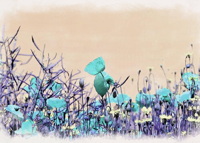 Wildflowers Greeting Card featuring the digital art At Dawn by Alex Mir
