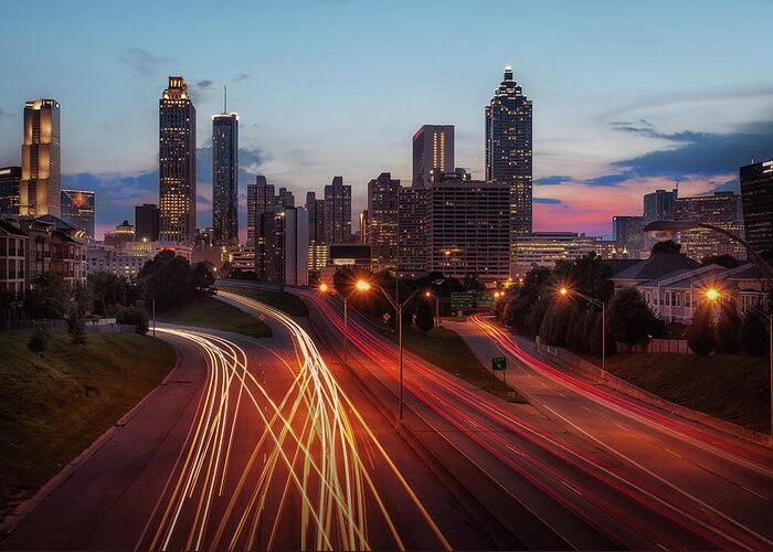 Atlanta Greeting Card featuring the photograph Atlanta Skyline by Marc Perrella