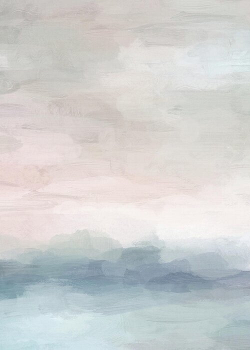 Blush Pink Greeting Card featuring the painting Atlantic Ocean Sunrise II by Rachel Elise