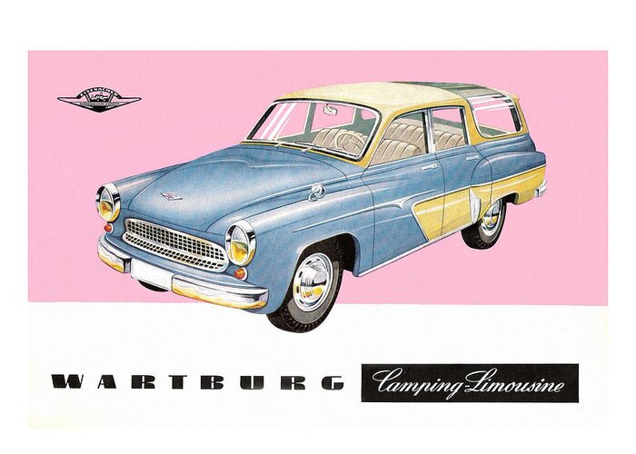 1959 Wartburg Camper Greeting Card featuring the photograph Automotive Art 412 by Andrew Fare