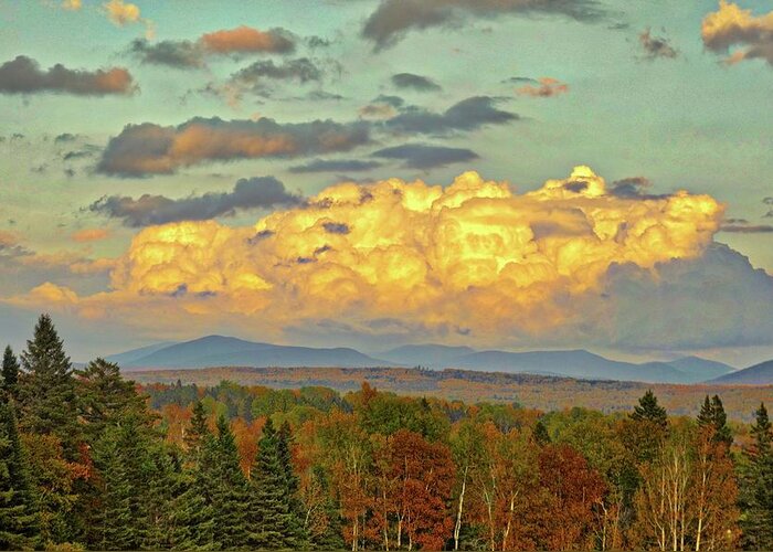 Maine Greeting Card featuring the photograph Autumn Clouds Over Maine by Russel Considine