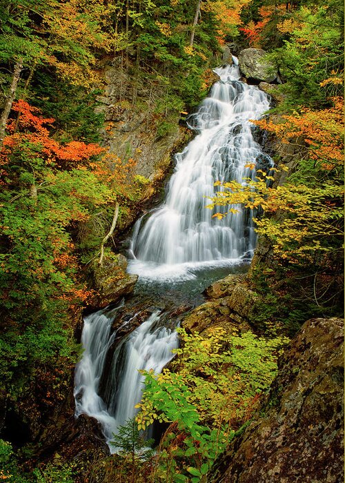 Crystal Cascade Greeting Card featuring the photograph Autumn Falls, Crystal Cascade by Jeff Sinon