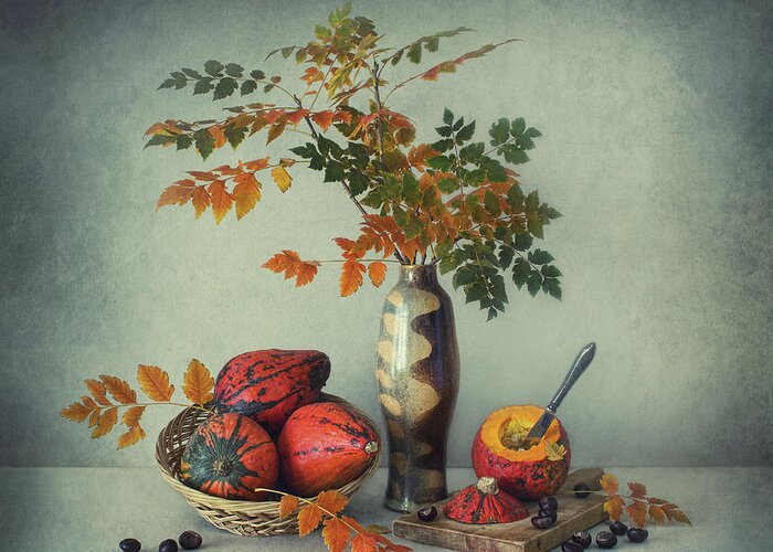 Still Life Greeting Card featuring the photograph Autumn Heat by Dimitar Lazarov -
