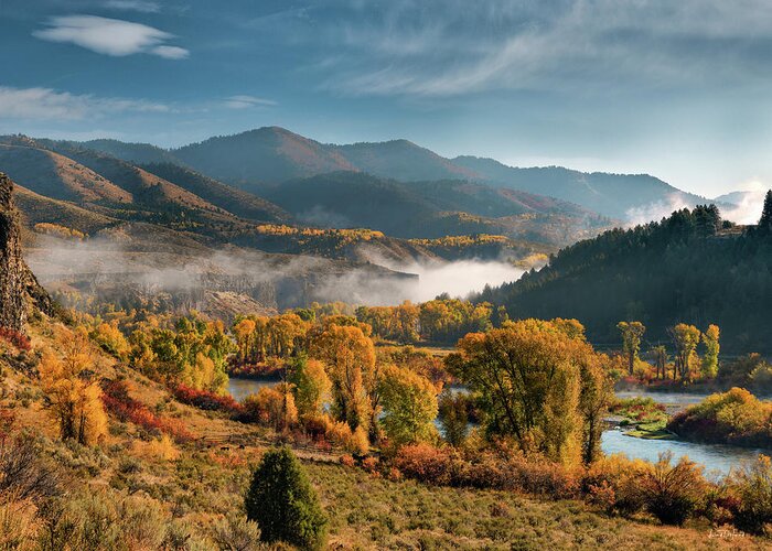 Idaho Scenics Greeting Card featuring the photograph Autumn Light along the Snake River by Leland D Howard