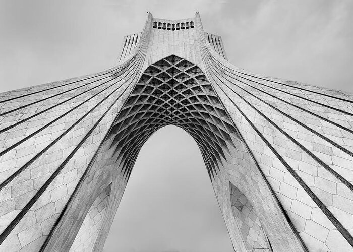 Architecture Greeting Card featuring the photograph Azadi Tower by Mohammad Oskoei