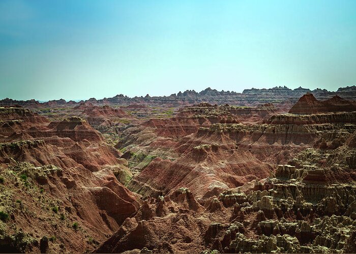 Badlands Greeting Card featuring the photograph Badlands Landscape by Nisah Cheatham