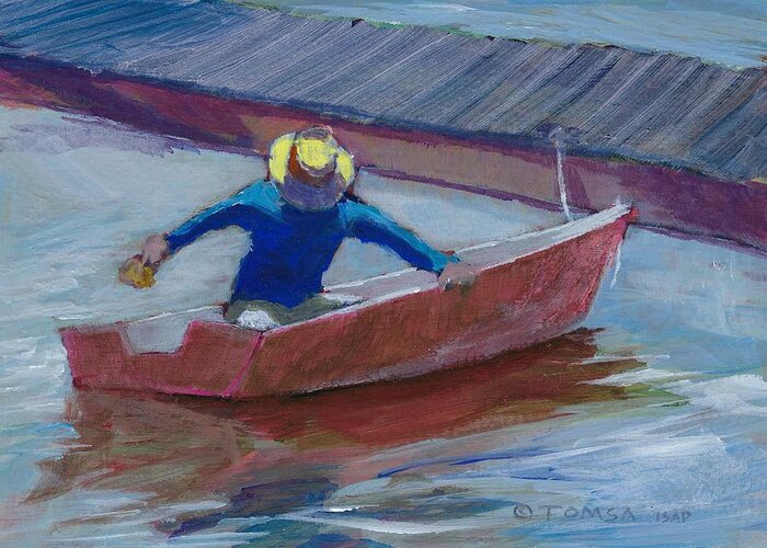 Bailing Water Greeting Card featuring the painting Bailing Water by Bill Tomsa
