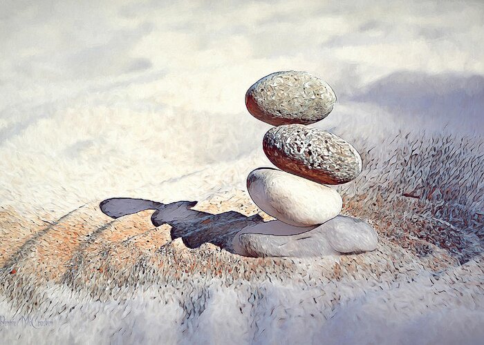 Stones Greeting Card featuring the digital art Balance by Pennie McCracken