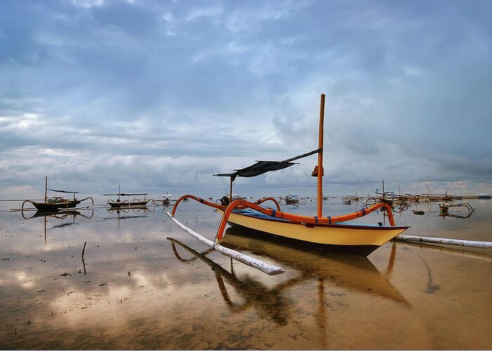 Outdoors Greeting Card featuring the photograph Bali - Traditional Fishing Boat by Fiftymm99