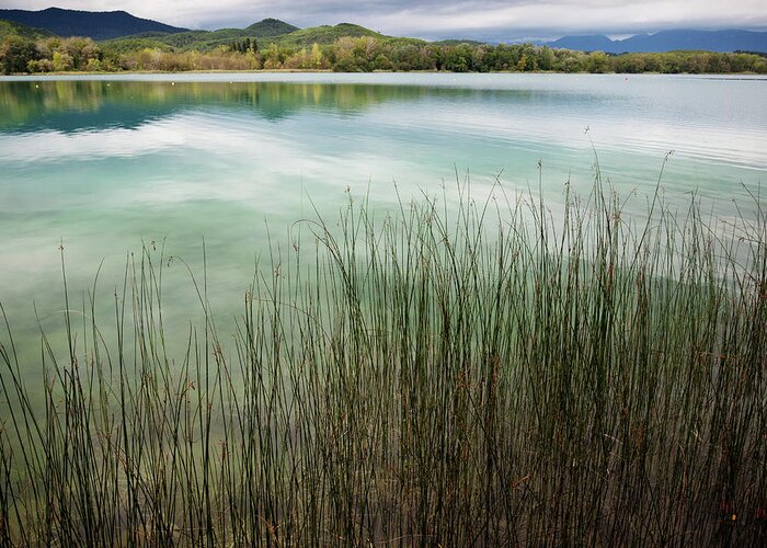 Scenics Greeting Card featuring the photograph Banyoles And Lake Banyoles In Catalonia by Marc Princivalle For Imagesconcept.com