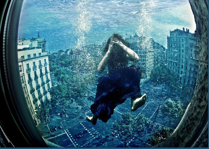 Barcelona Greeting Card featuring the photograph Barcelona Dive by Vessela Banzourkova