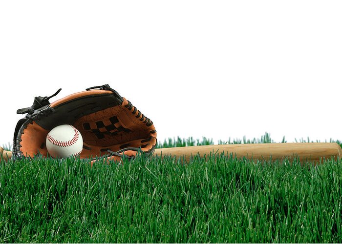 Grass Greeting Card featuring the photograph Baseball by Pixhook