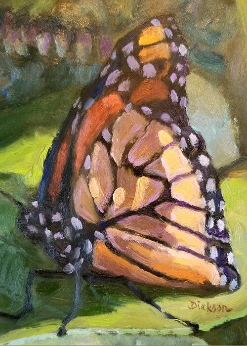 Butterfly Greeting Card featuring the painting Baxtor by Jeff Dickson