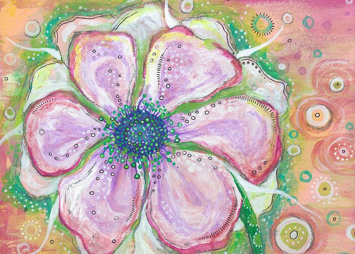 Flower Painting Greeting Card featuring the painting Be Still My Heart by Tanielle Childers