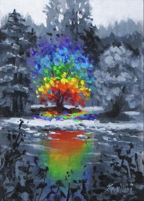 Rainbow Greeting Card featuring the painting Be You by Karen Ilari