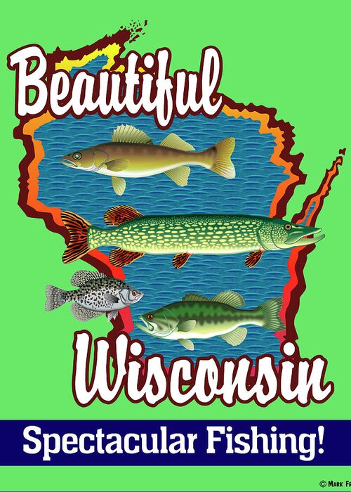 Beautiful Wisconsin Greeting Card featuring the digital art Beautiful Wisconsin by Mark Frost