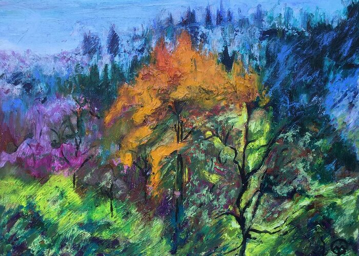 Beauty In The Forest Greeting Card featuring the painting Beauty in the Forest by Therese Legere