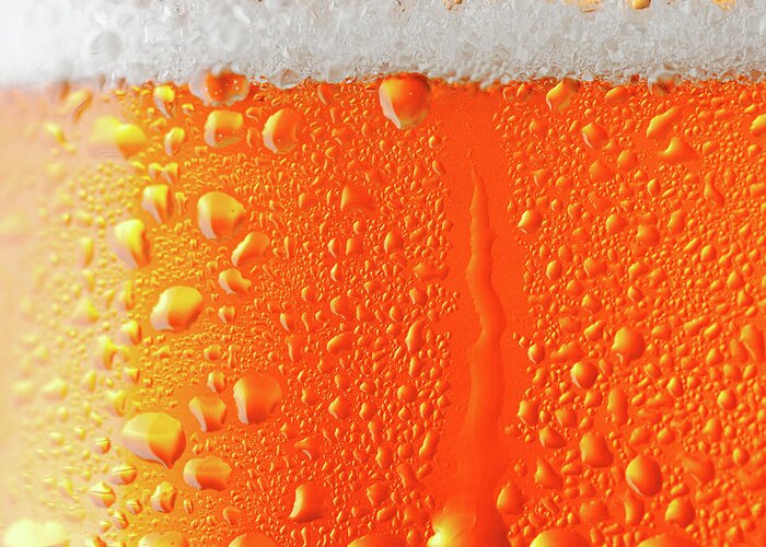 Orange Color Greeting Card featuring the photograph Beer Background by Ultramarinfoto