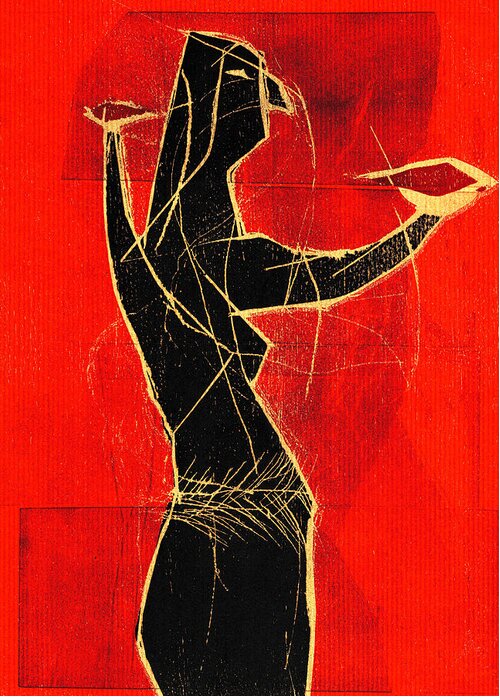 Belly Greeting Card featuring the relief Belly Dancer by Edgeworth Johnstone