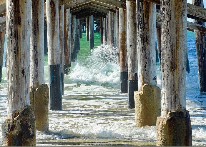 Below Greeting Card featuring the photograph Below The Pier by Brian Eberly