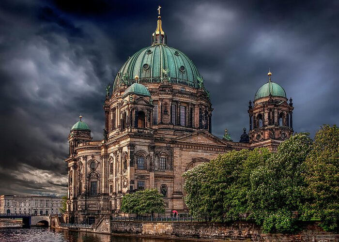 Endre Greeting Card featuring the photograph Berlin Cathedral After The Storm by Endre Balogh