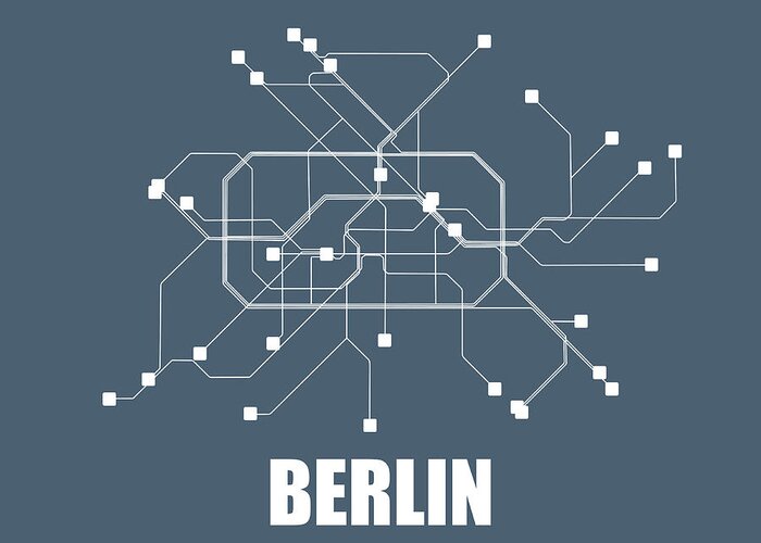 Berlin Greeting Card featuring the digital art Berlin Subway Map by Naxart Studio