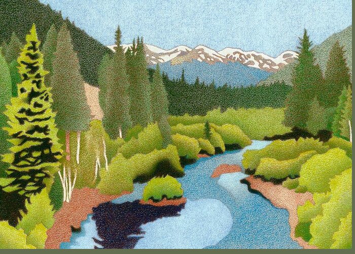 Art Greeting Card featuring the drawing Berthoud Pass by Dan Miller