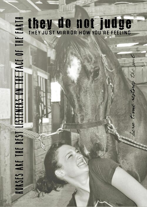 Aisle Greeting Card featuring the photograph BEST OF FRIENDS quote by Dressage Design