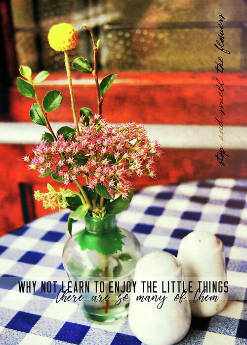 And Greeting Card featuring the photograph BETHNAL GREEN BLOOMS quote by JAMART Photography