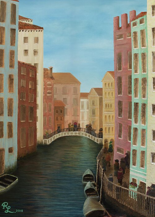 Venice Greeting Card featuring the painting Beyond The Grand Canal by Renee Logan
