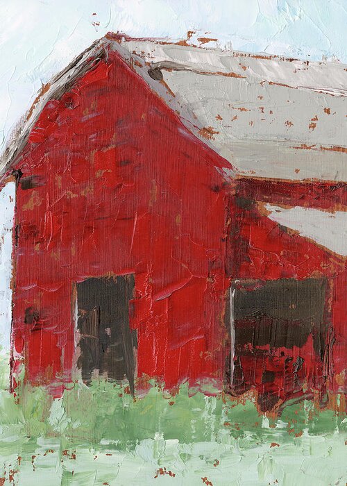 Landscapes & Seascapes Greeting Card featuring the painting Big Red Barn II by Ethan Harper