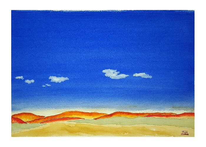 Watercolor Greeting Card featuring the painting Big Sky Lore by John Klobucher