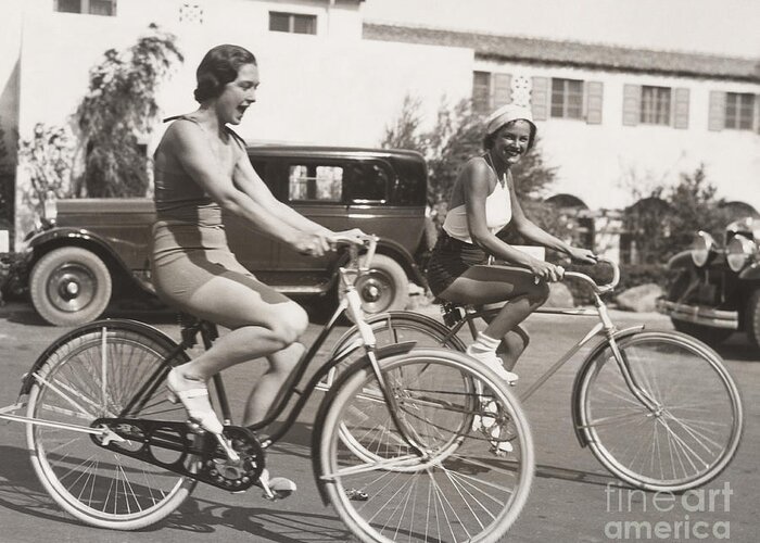 Friendship Greeting Card featuring the photograph Bike Riding Fun by Everett Collection