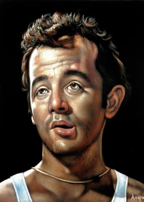 Velvet Greeting Card featuring the painting Bill Murray as Carl Spackler in Caddyshack #A357 by Argo
