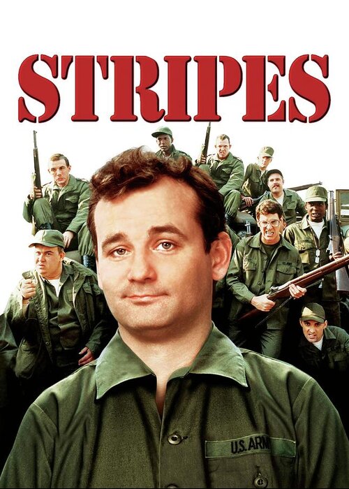Bill Murray Greeting Card featuring the photograph BILL MURRAY in STRIPES -1981-. by Album