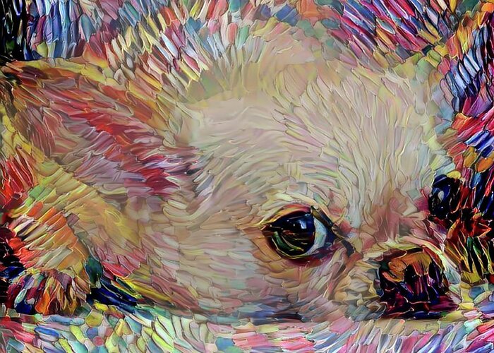 Chihuahua Greeting Card featuring the mixed media Bitsy the Chihuahua by Peggy Collins