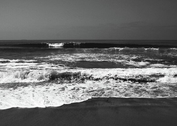 Beach Greeting Card featuring the photograph Black and White Beach 4- Art by Linda Woods by Linda Woods