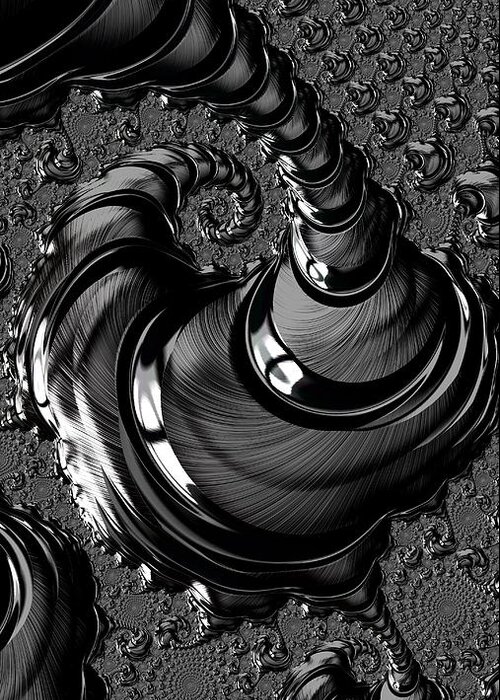 Bland And White Greeting Card featuring the photograph Black and White Fractal Swirls by Doris Aguirre
