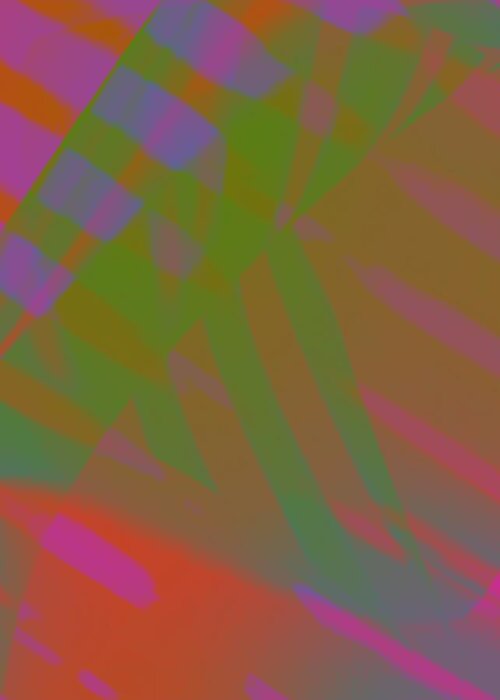Abstract Greeting Card featuring the digital art Abstract Art Tropical blinds neon by Itsonlythemoon -