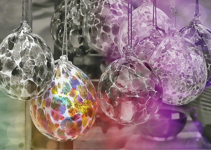 Art Greeting Card featuring the photograph Blown Glass Ornaments by JAMART Photography