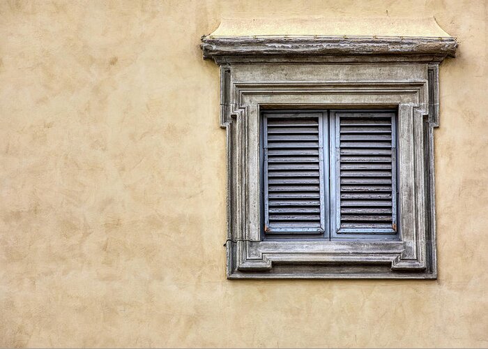 Window Greeting Card featuring the photograph Blue Window of Florence by David Letts