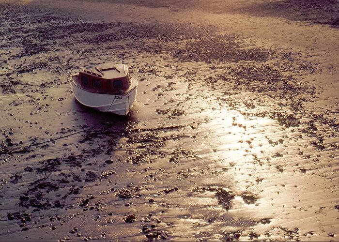 Boat Greeting Card featuring the photograph Boat aglow by Nigel Radcliffe