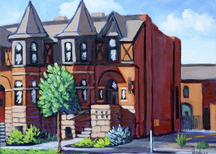 Building Greeting Card featuring the painting BOISE Idaho St by Kevin Hughes