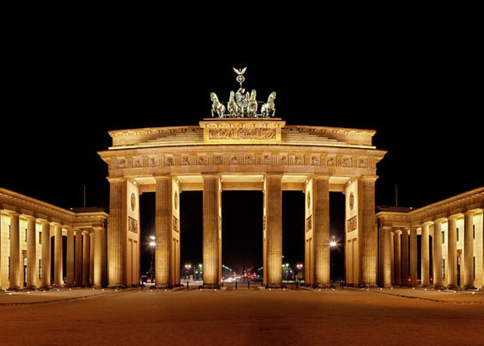 Cold War Greeting Card featuring the photograph Brandenburg Gate Panorama by Michaelutech