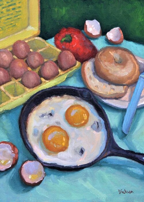 Breakfast Greeting Card featuring the painting Breakfast by Jeff Dickson