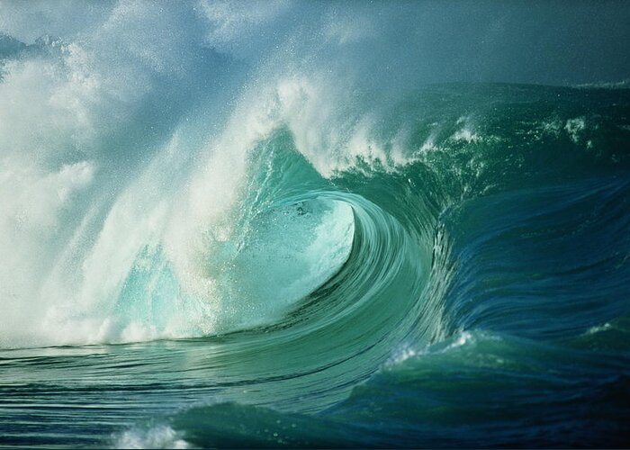Scenics Greeting Card featuring the photograph Breaking Ocean Wave, View Along Tube by Warren Bolster