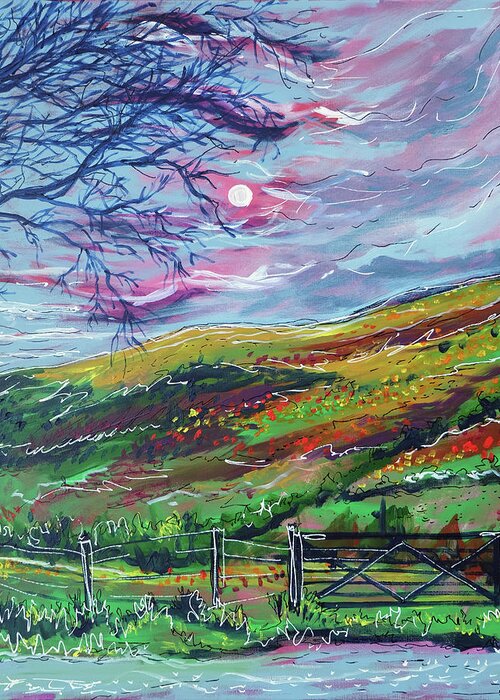 Brecon Beacons Greeting Card featuring the painting Brecon Beacons by Laura Hol Art