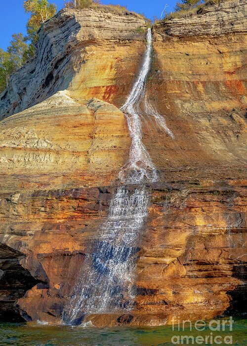 Waterfalls Greeting Card featuring the photograph Bridalveil Falls Pictured Rocks Michigan -6748 by Norris Seward