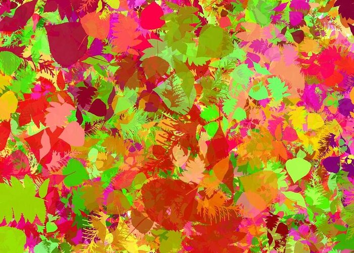Bright Greeting Card featuring the digital art Bright Autumn Color for Home Decor by Delynn Addams