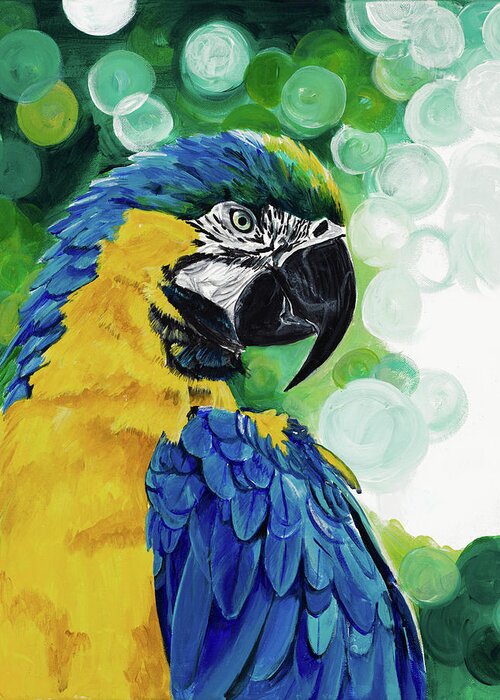 Animals Greeting Card featuring the painting Brilliant Parrot by Chelsea Goodrich